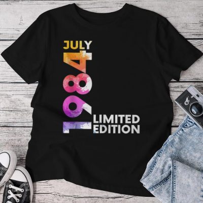 40Th Birthday Vintage 1984 July 40 Year Unisex T-shirt Cotton Tee