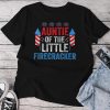 4Th Of July Birthday Aunt Auntie Of The Little Firecracker Unisex T-shirt Cotton Tee