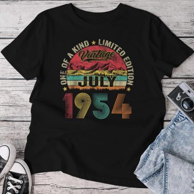 70 Years Old Vintage July 1954 Retro 70Th Birthday Unisex T-shirt Cotton Tee