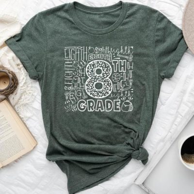 8Th Grade Typography Team Eighth Grade Back To School Unisex T-shirt Cotton Tee