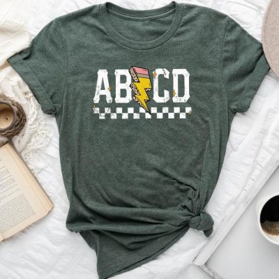 Abcd Rock Student Teacher Back To School First Day Of School Unisex T-shirt Cotton Tee