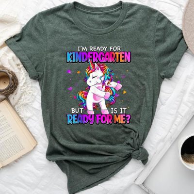 Back To School Kindergarten I'm Ready For Kindergarten Girls Unisex T-shirt Cotton Tee