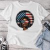 Black Girl Us Flag Melanin Afro 4Th Of July African American Unisex T-shirt Cotton Tee