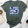 Blue Cats Wave Childless Cat Lady For Kama 2024 Unisex T-shirt Cotton Tee