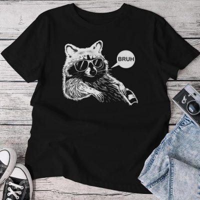 Bruh Raccoon Trash Panda Lover Racoon Meme Ns Slang Unisex T-shirt Cotton Tee