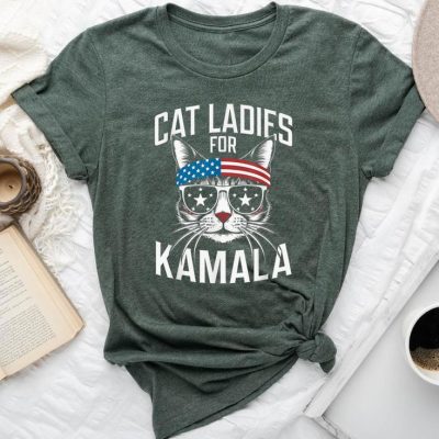 Cat Ladies For Cat 2024 Perfect For Unisex T-shirt Cotton Tee