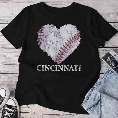 Cincinnati Retro Baseball Lover Game Day Boys Girls Unisex T-shirt Cotton Tee
