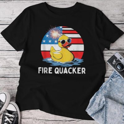 Fire Quacker Duck Firecracker 4Th Of July Usa Flag Kid Unisex T-shirt Cotton Tee
