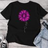 Fuck Cancer Sunflower Pink Breast Cancer Awareness Unisex T-shirt Cotton Tee