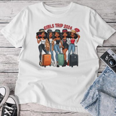 Girls Trip 2024 For Black Melanin Queen On Vacation Unisex T-shirt Cotton Tee