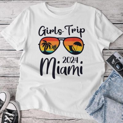 Girls Trip Miami 2024 Weekend Birthday Party Unisex T-shirt Cotton Tee