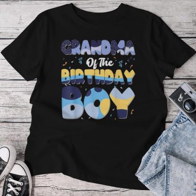 Grandma Of The Birthday Boy Dog Family Matching Unisex T-shirt Cotton Tee