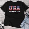 Gymnast Gymnastics Usa American Flag 4Th Of July Girls Boys Unisex T-shirt Cotton Tee