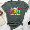 Hello First 1St Grade Back To School Teachers Boys Girls Unisex T-shirt Cotton Tee