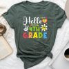 Hello Fourth 4Th Grade Happy First Day Of School Girls Unisex T-shirt Cotton Tee