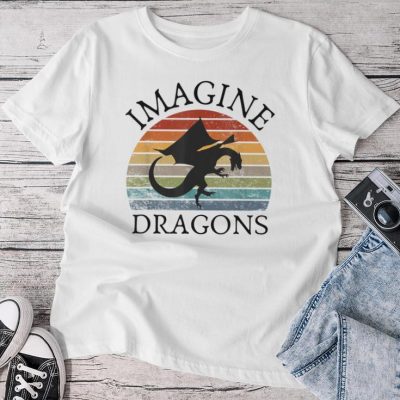 Imagine Magical And Mythical Fantasy Dragons Boys Girls Unisex T-shirt Cotton Tee