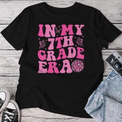 In My 7Th Grade Era Back To School Seventh Grade Teacher Unisex T-shirt Cotton Tee