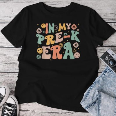 In My Pre-K Era Retro Back To School Teacher Student Unisex T-shirt Cotton Tee