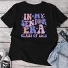 In My Senior Era Class Of 2025 Groovy Senior 2025 Graduation Unisex T-shirt Cotton Tee