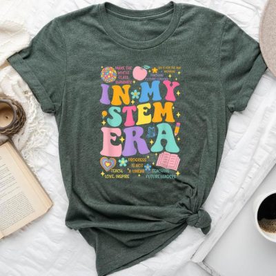 In My Stem Era Science Teacher Back To School Groovy Unisex T-shirt Cotton Tee