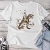 Jesus Riding Dinosaur T Rex Sarcastic Unisex T-shirt Cotton Tee