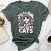 Just A Girl Who Loves Cats Cute Cat Unisex T-shirt Cotton Tee