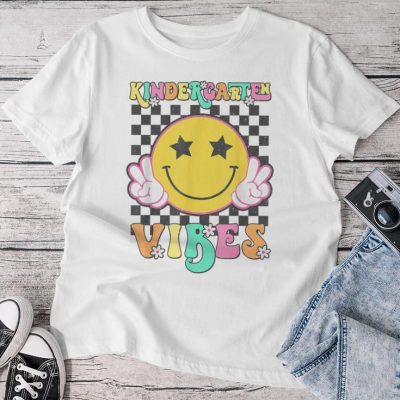 Kindergarten Vibes Smile Face Back To School Kinder Girl Kid Unisex T-shirt Cotton Tee