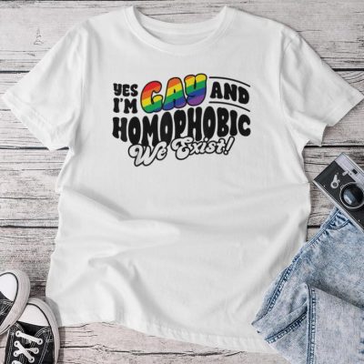 Lgbt Pride Month Yes I'm Gay And Homophobic Rainbow Unisex T-shirt Cotton Tee