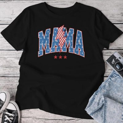 Lightning Bolt American Mama And Mini 4Th Of July Mama Unisex T-shirt Cotton Tee