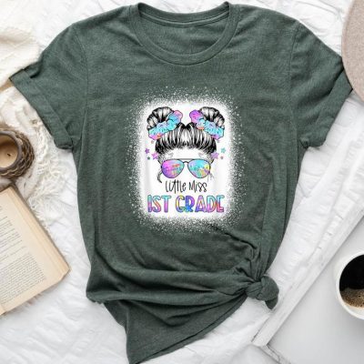 Little Miss 1St Grade First Day Of School First Grade Girls Unisex T-shirt Cotton Tee