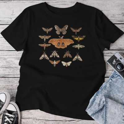 Moth Kinds Retro Lepidoptera Insect Entomology Kid Unisex T-shirt Cotton Tee