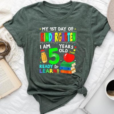 My First Day Of Kindergarten Boy Girls First Day Of Kinder Unisex T-shirt Cotton Tee