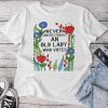 Never Underestimate An Old Lady Who Votes Feminist Flowers Unisex T-shirt Cotton Tee