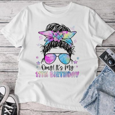 Omg It's My 11Th Birthday 11 Year Old 11Th Birthday For Girl Unisex T-shirt Cotton Tee