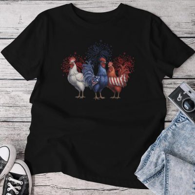 Patriotic Usa Chicken Usa Hen 4Th Of July For Unisex T-shirt Cotton Tee