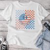 Retro Checkered 4Th Of July Patriotic Us Flag Boy Girl Unisex T-shirt Cotton Tee