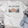 Retro Glacier National Park Montana Vintage Mens Unisex T-shirt Cotton Tee
