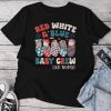 Retro Groovy Red White Blue Baby Crew L&D Nurse 4Th Of July Unisex T-shirt Cotton Tee