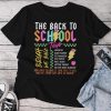 Retro Lightning Bolt Abcd Back To School Tour Teacher Unisex T-shirt Cotton Tee