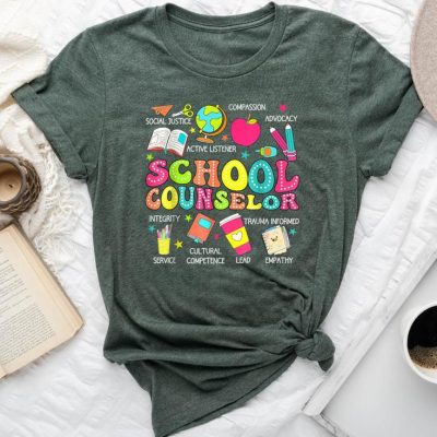 Retro School Counselor Back To School Teacher Counseling Unisex T-shirt Cotton Tee