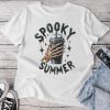 Retro Spooky Summer Skeleton Ice Coffee Summer Vacation Unisex T-shirt Cotton Tee