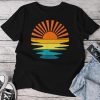 Retro Sunshine For And Sunset On The Beach Unisex T-shirt Cotton Tee