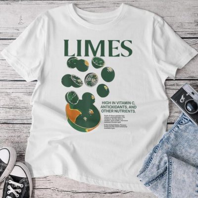 Retro Vintage Limes Graphic Vegetables Lemon And Men Unisex T-shirt Cotton Tee