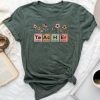 Science Teacher Periodic Table Floral For Chemistry Teacher Unisex T-shirt Cotton Tee