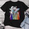 Skeleton Drinking Coffee Gay Pride Skull Lgbt-Q Ally Unisex T-shirt Cotton Tee