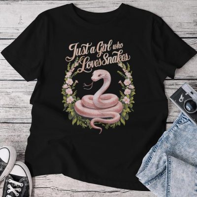Snakes Cute Just A Girl Who Loves Snakes Unisex T-shirt Cotton Tee