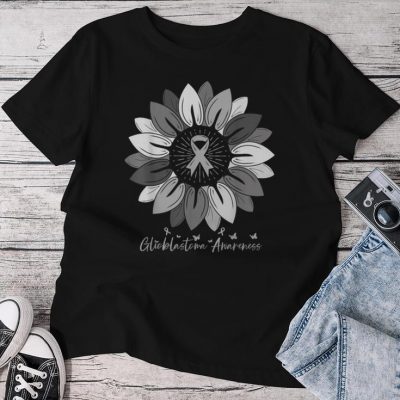 Sunflower Glioblastoma Awareness Month Unisex T-shirt Cotton Tee