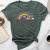 Take A Look A Book Vintage Reading Librarian Rainbow Unisex T-shirt Cotton Tee