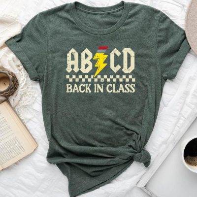 Teacher Abdc Back In Class Retro School Groovy Unisex T-shirt Cotton Tee