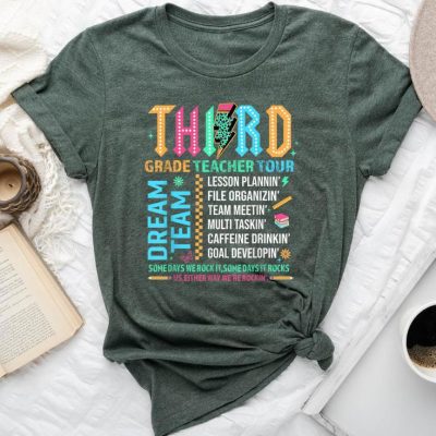 Third Grade Teacher Tour Dream Team Happy Back To School Unisex T-shirt Cotton Tee